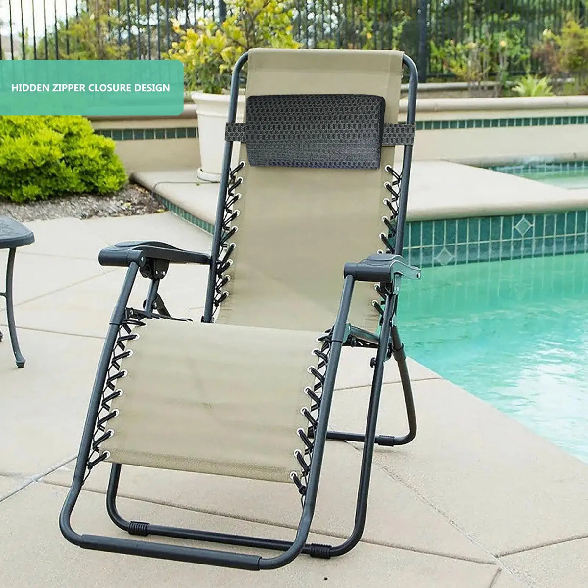 Pool Lounge Chair Headrest Pillow with Adjustable Strap Lounge Chair Pillow Axl