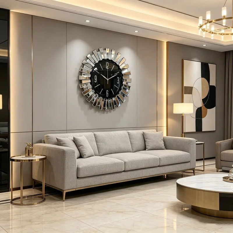 Large Modern Silent Wall Clock – Minimalist Luxury 56cm Wall Clock Axl