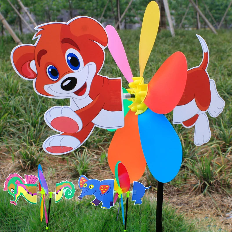 3D Animal Cartoon Windmill Toy – Kids DIY Decoration Set Kids Windmill Toy Axl