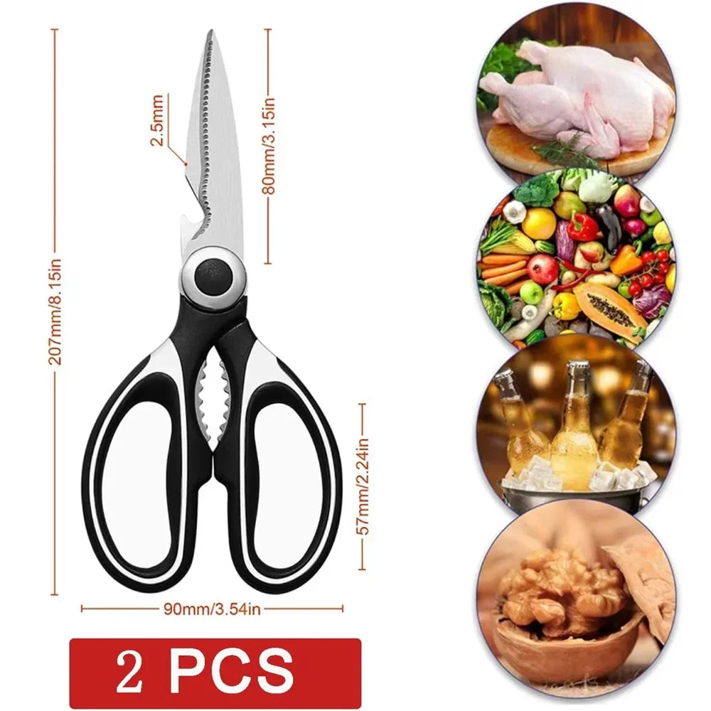 Stainless Steel Kitchen Scissors – Pizza, Salad & Food Cutting Kitchen Scissors Axl