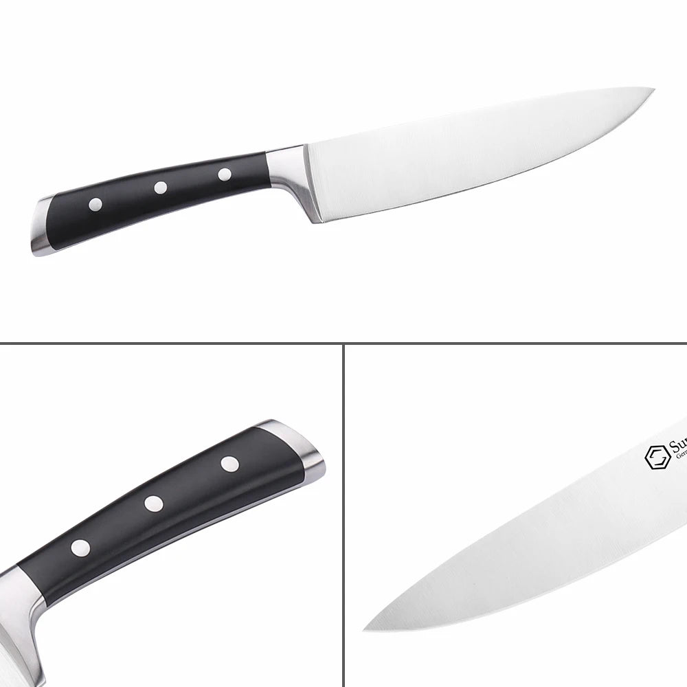 Sunnecko 8" Chef Knife & Sharpening Rod Set – 2-Piece Kitchen Kit Kitchen Knife Set Axl