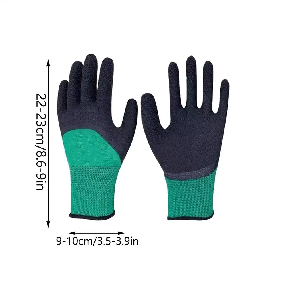 Thorn-Proof Rubber Garden Gloves – Waterproof Unisex Work Gloves Gardening Gloves Axl Green and black