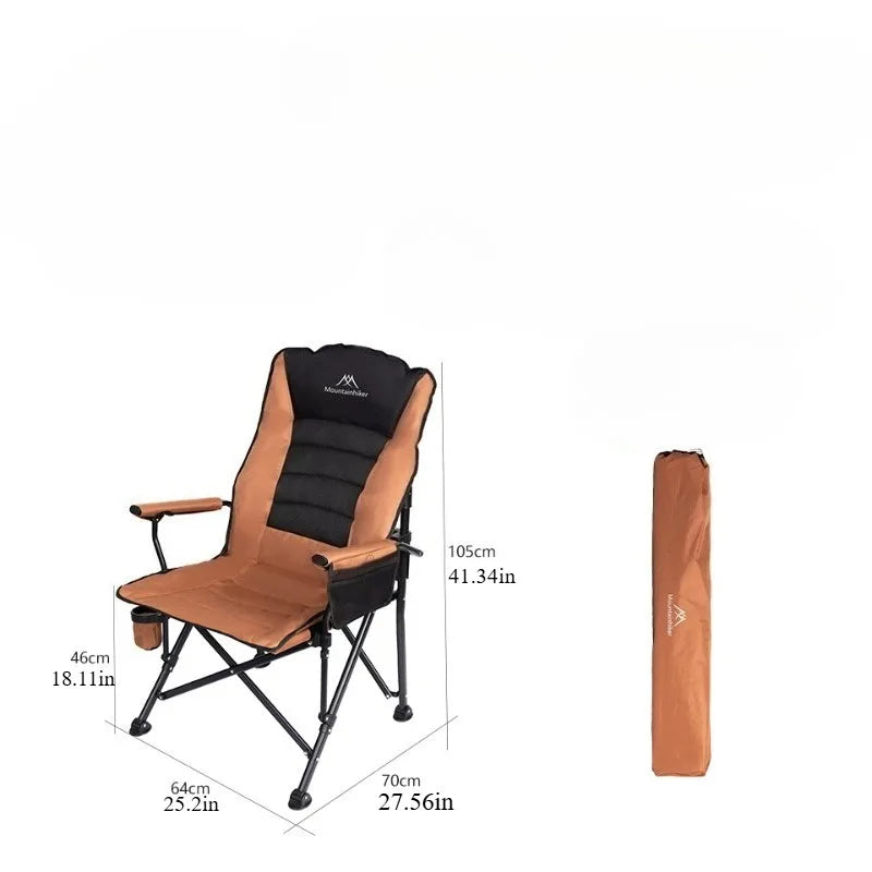 Outdoor Folding Reclining Chair – Camping, Beach & Fishing Folding Lounge Chair Axl brown