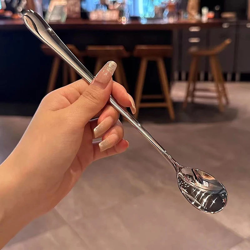 Stainless Steel Long Handle Stirring Spoon – Dessert & Kitchen Kitchen Stirring Spoon Axl
