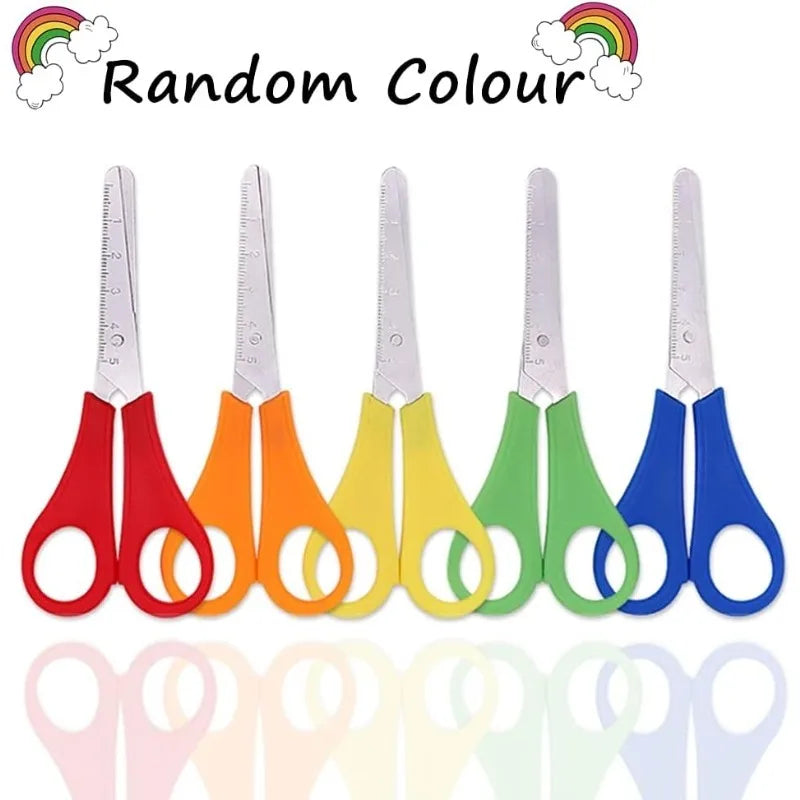 12-Pack Kids Safety Scissors with Centimeter Scale | School Kids Safety Scissors Axl