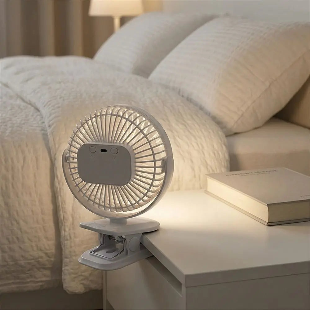 USB Rechargeable Clip-On Fan Light Combo – Silent & Portable Clip-On Fan Light Axl