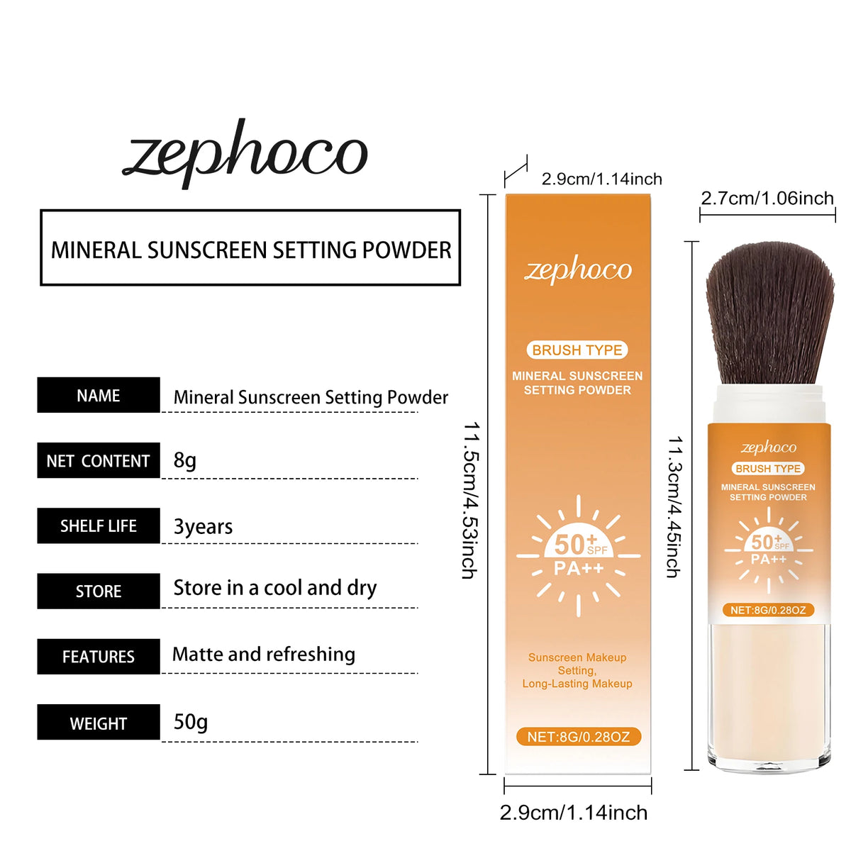 SPF 50+ Sunscreen Setting Powder – Matte Translucent 8g Sunscreen Setting Powder Axl
