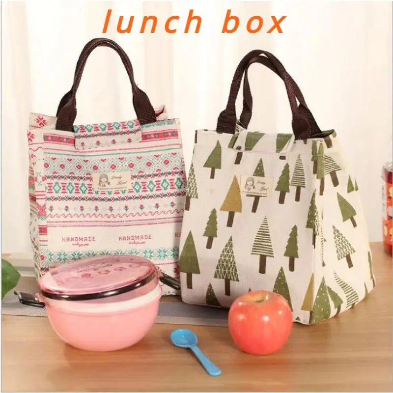 Cartoon Canvas Insulated Lunch Bag – Portable Cooler Tote Insulated Lunch Bag Axl