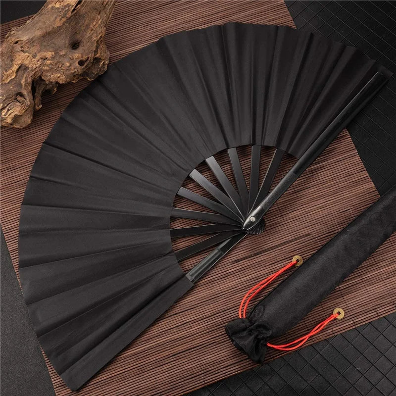 Vintage Black Chinese Folding Fan – Kung Fu Dance & Wedding Folding Hand Fan Axl Default Title