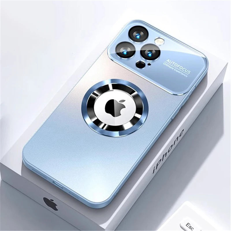 Titanium Matte Magnetic iPhone Case | MagSafe Compatible Magnetic Phone Case Axl Sierra Blue iPhone 14 Plus