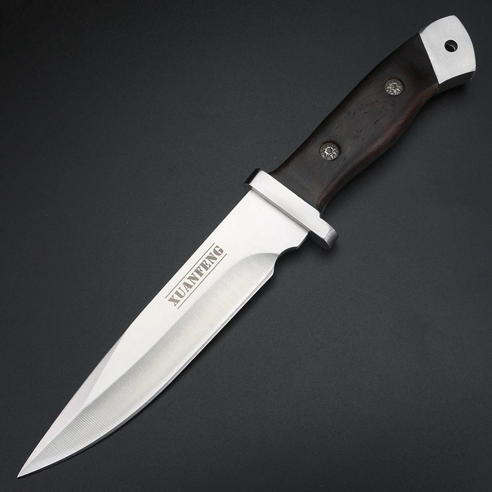 XUAN FENG D2 Steel Knife – Wood Handle BBQ & Outdoor Blade Outdoor Knife Axl