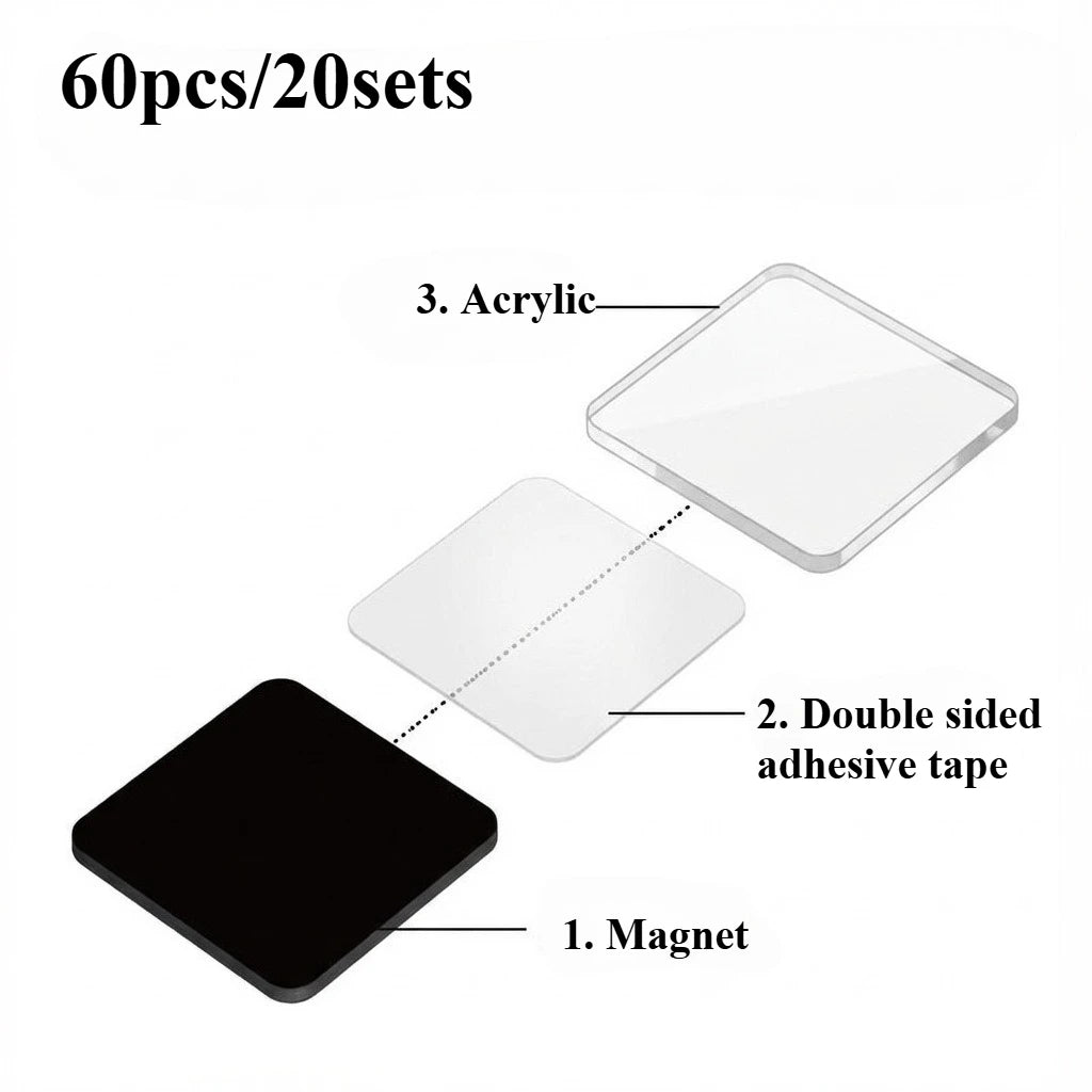 60-Piece Handmade Fridge Magnets Set – 20 Decorative Designs Decorative Fridge Magnets Axl 20 sets
