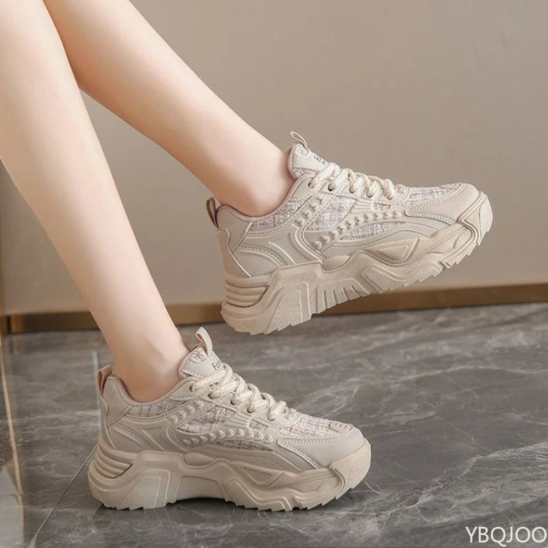 Women's Thick Sole Breathable Mesh Casual Sneakers | Height Boost Women's Casual Sneakers Axl