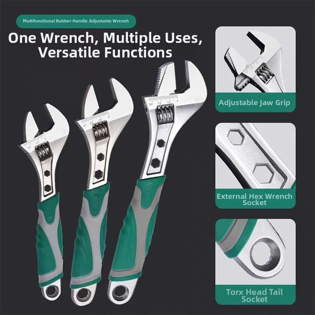 Adjustable Wrench 8/10/12" Chrome Vanadium – Long Handle Tool Adjustable Wrench Axl