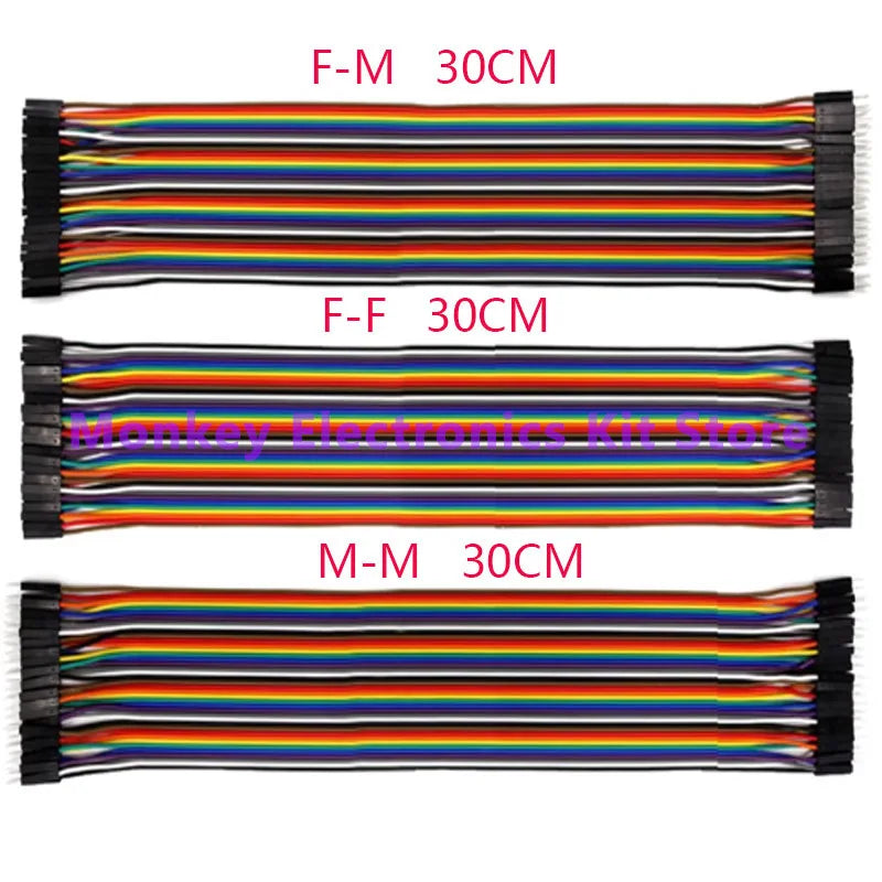 40-Pin Dupont Jumper Wires M/M M/F F/F – Arduino DIY Cables Dupont Jumper Wires Axl 30CM 3Kinds 120pin
