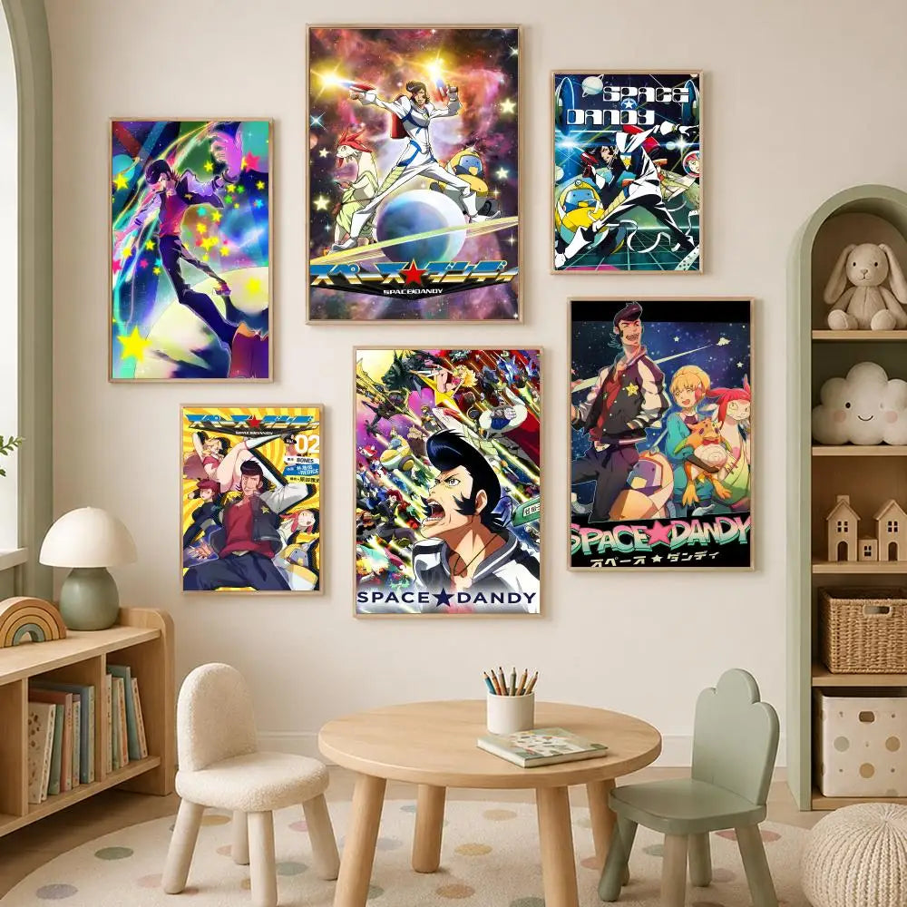 Space Dandy Anime Self-Stick Wall Poster – HD Waterproof Art Anime Wall Poster Axl
