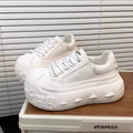 Women's Floral Embroidered Heightening Sneakers | Lace-Up Women's Sneakers Axl White 37