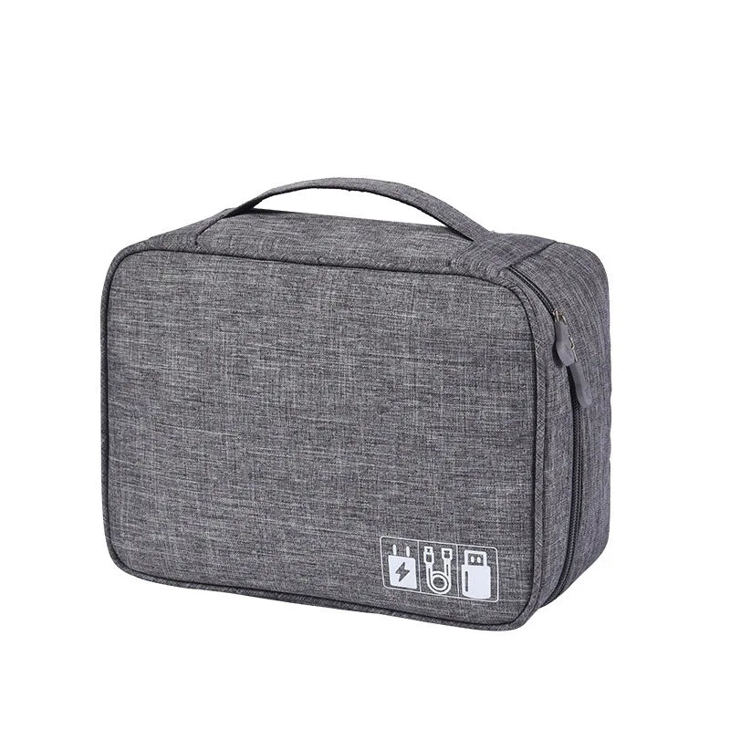 Travel Cable Organizer Bag – USB, Cord & SD Card Storage Cable Organizer Bag Axl Gray