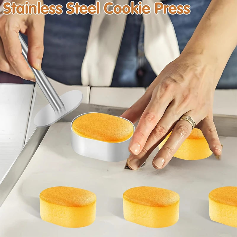 Stainless Steel Polvoron Molder with Pusher | Pastry Ring Mold Pastry Mold Set Axl