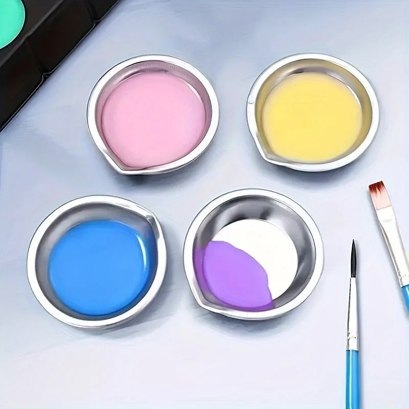 10-Pack Stainless Steel Mixing Palettes – Makeup & Nail Trays Makeup Mixing Palette Axl