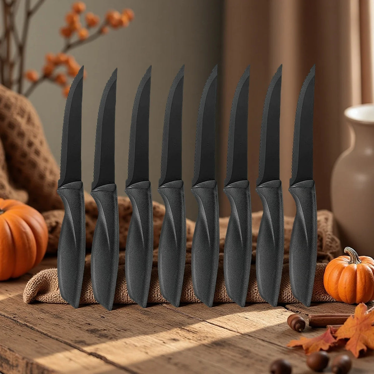 Serrated Steak Knives Set | 8.5" Stainless Steel – 2 to 8 Pc Steak Knife Set Axl