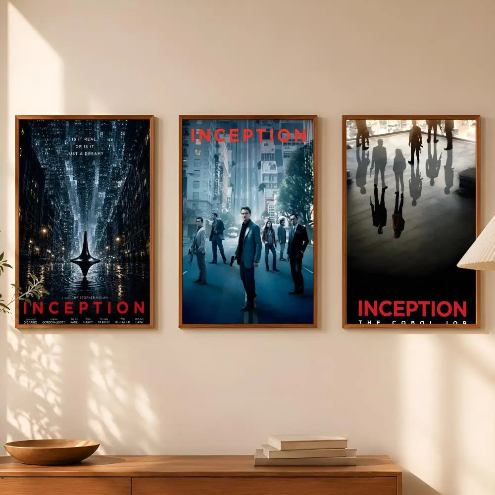 Inception Movie Poster Self-Stick HD PVC Waterproof Wall Art Movie Wall Poster Axl