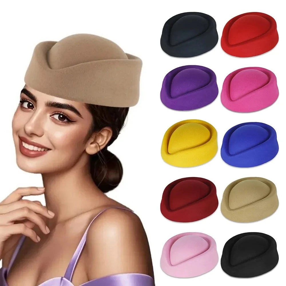 Women's Vintage Felt Beret Pillbox Fascinator Hat – All Seasons Vintage Felt Beret Axl