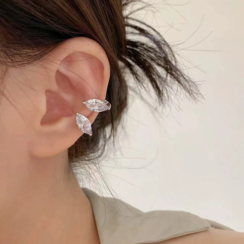 Zircon Ear Cuff Clip Earring – No Piercing Tassel for Women Clip-On Earring Axl