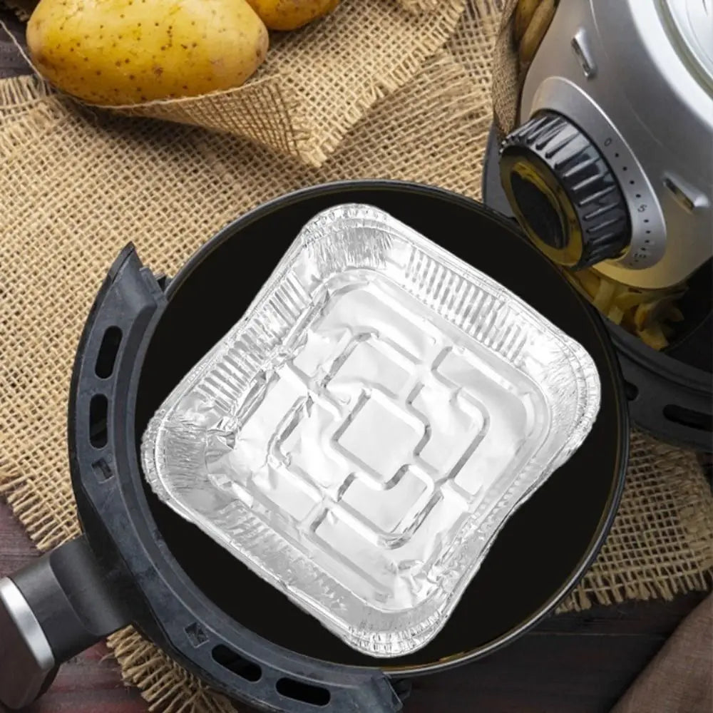 10-Pack Aluminum Foil Trays for Air Fryer, Oven & BBQ Aluminum Foil Baking Tray Axl