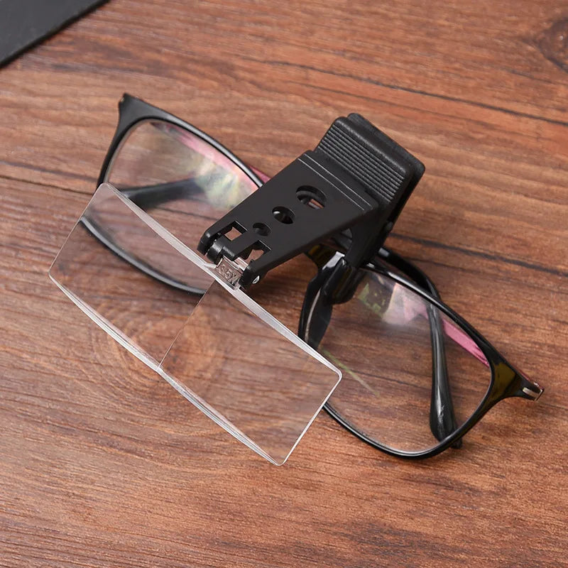 Clip-On Magnifying Glasses with LED Light & 3 Lens Sets Clip-On Magnifying Loupe Axl