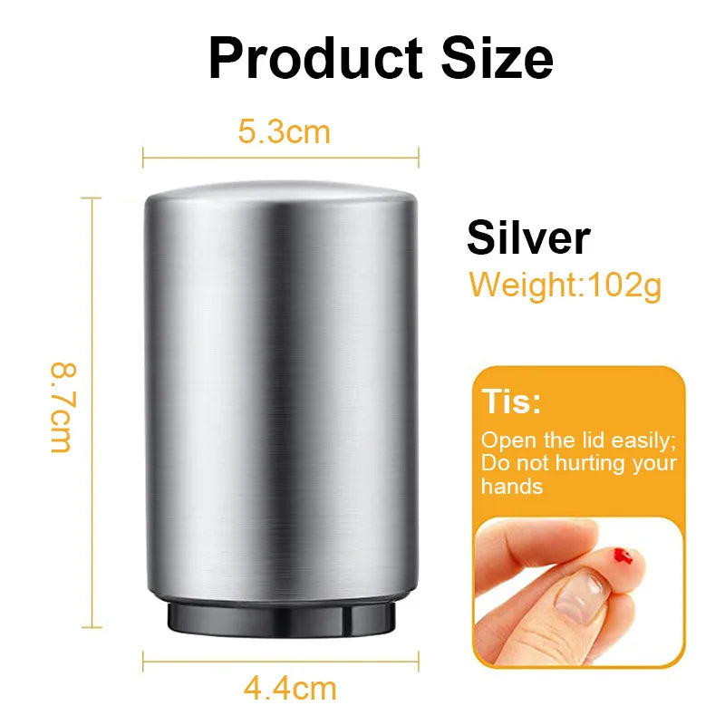 Automatic Push-Down Beer Bottle Opener – Magnetic Stainless Steel Bottle Opener Axl