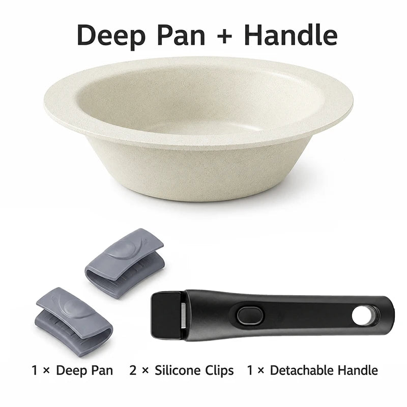 KEMORELA Korean Flying Saucer Pan – Ceramic Aluminum 30cm Ceramic Frying Pan Axl Deep With Handles