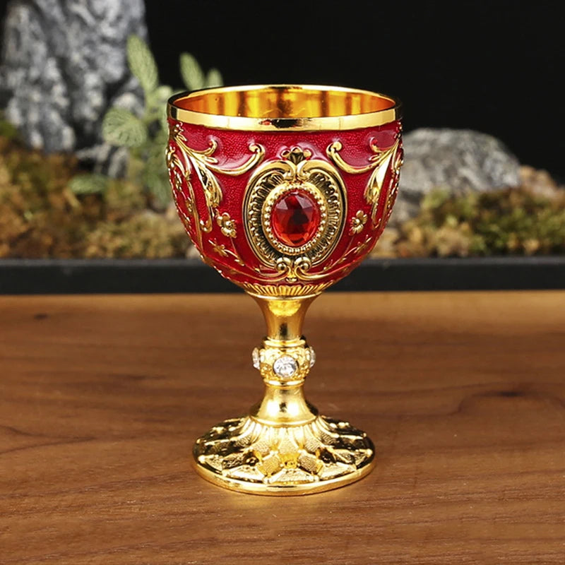 Embossed Metal Chalice Goblet – Vintage Wine & Bar Cup Metal Chalice Goblet Axl A2