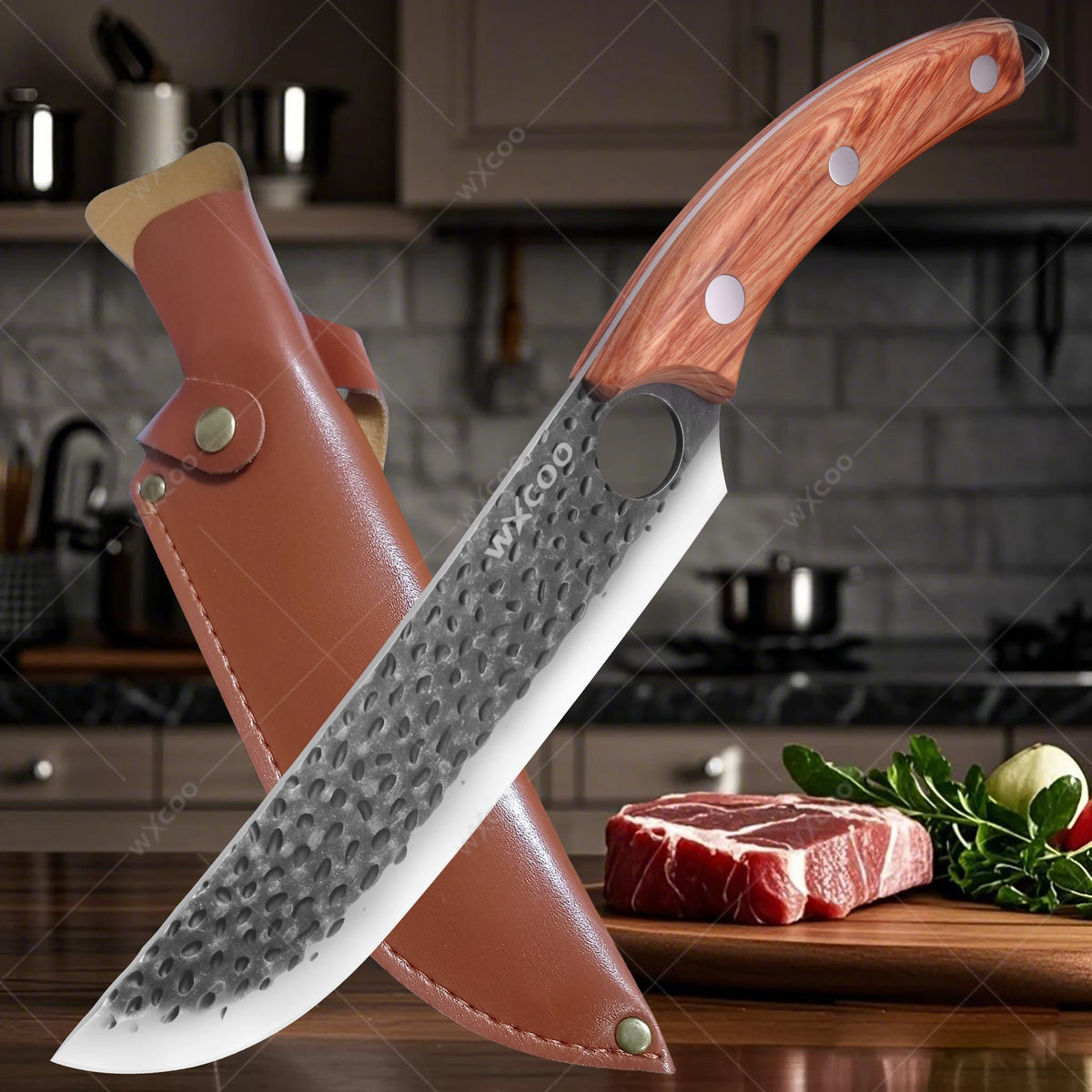 WXCOO Forged Chef Knife – Boning, Butcher & Meat Cleaver Kitchen Chef Knife Axl