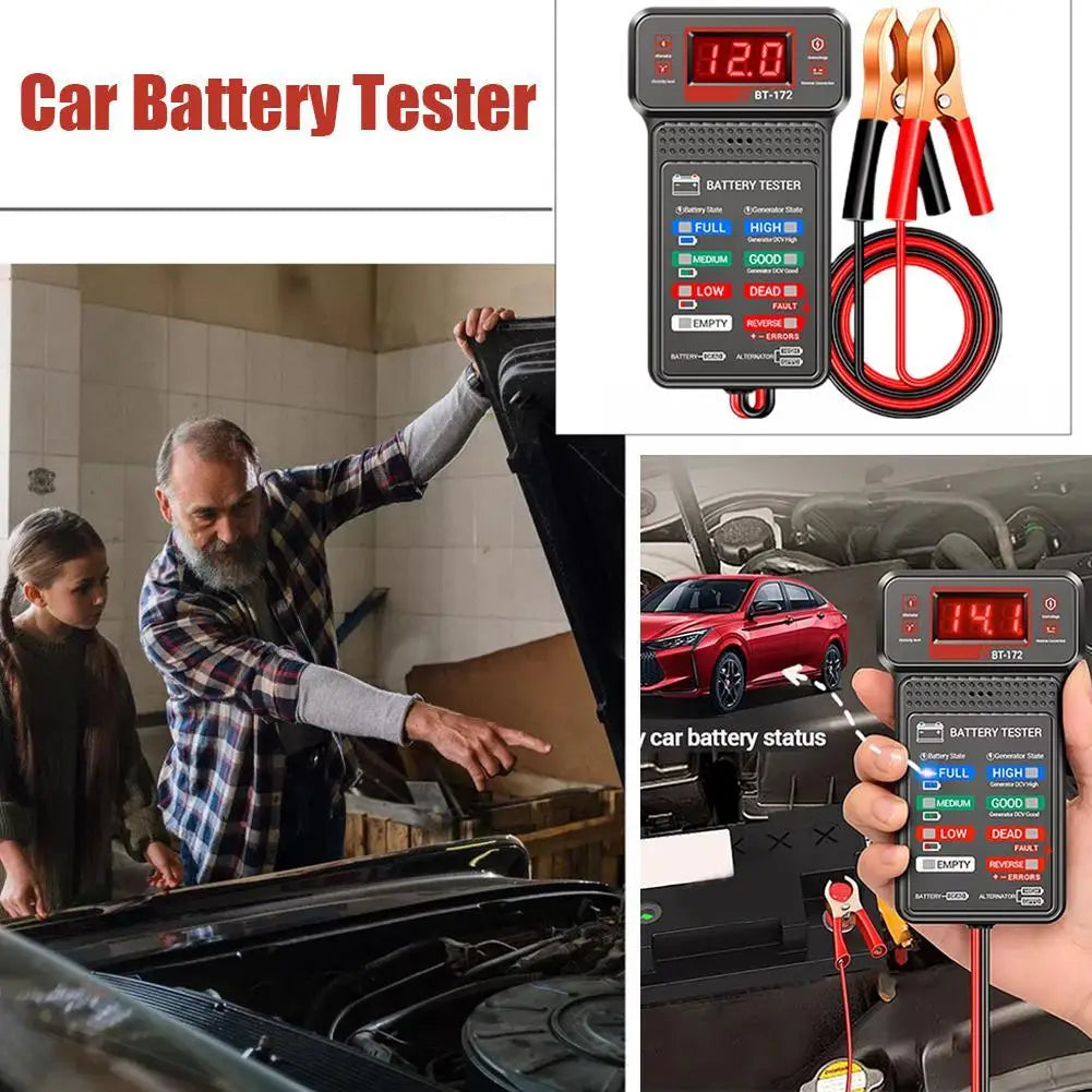 12V Car Battery Tester & Alternator Analyzer – LED Digital Battery Tester Axl