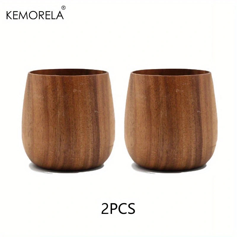 KEMORELA Japanese Wooden Tea Cups Set of 2 – 170ml Wooden Tea Cups Axl 2PCS <200ml