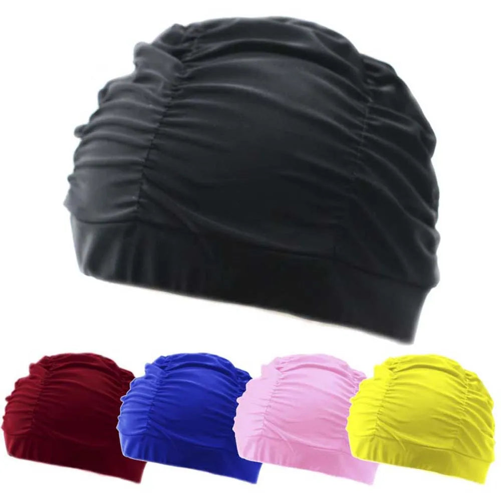 Waterproof Turban Swim Cap for Long Hair – Ear Protection Turban Swim Cap Axl