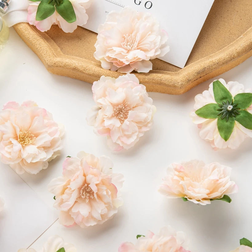 Silk Peony Artificial Flower Heads 10/30 Pcs – Wedding & Home Décor Artificial Flower Heads Axl color 3 10pieces