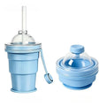 KEMORELA 2-in-1 Silicone Folding Ice Cup – Portable & Stackable Silicone Ice Cup Axl Blue