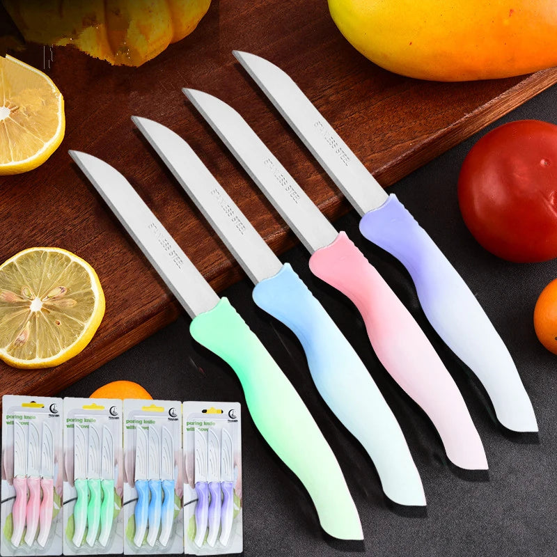 Gradient 4-Color Paring Knife Set with Blade Sleeves Paring Knife Set Axl 4pcs