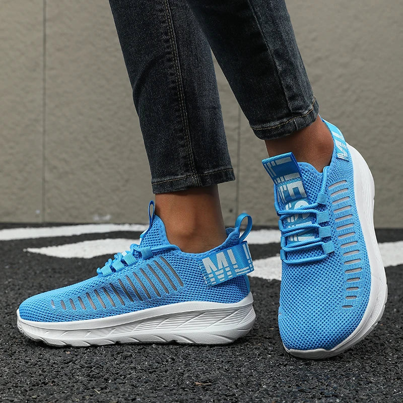 Women's Platform Sneakers – Breathable Mesh Walking Shoes Platform Sneakers Axl 40 Sky blue