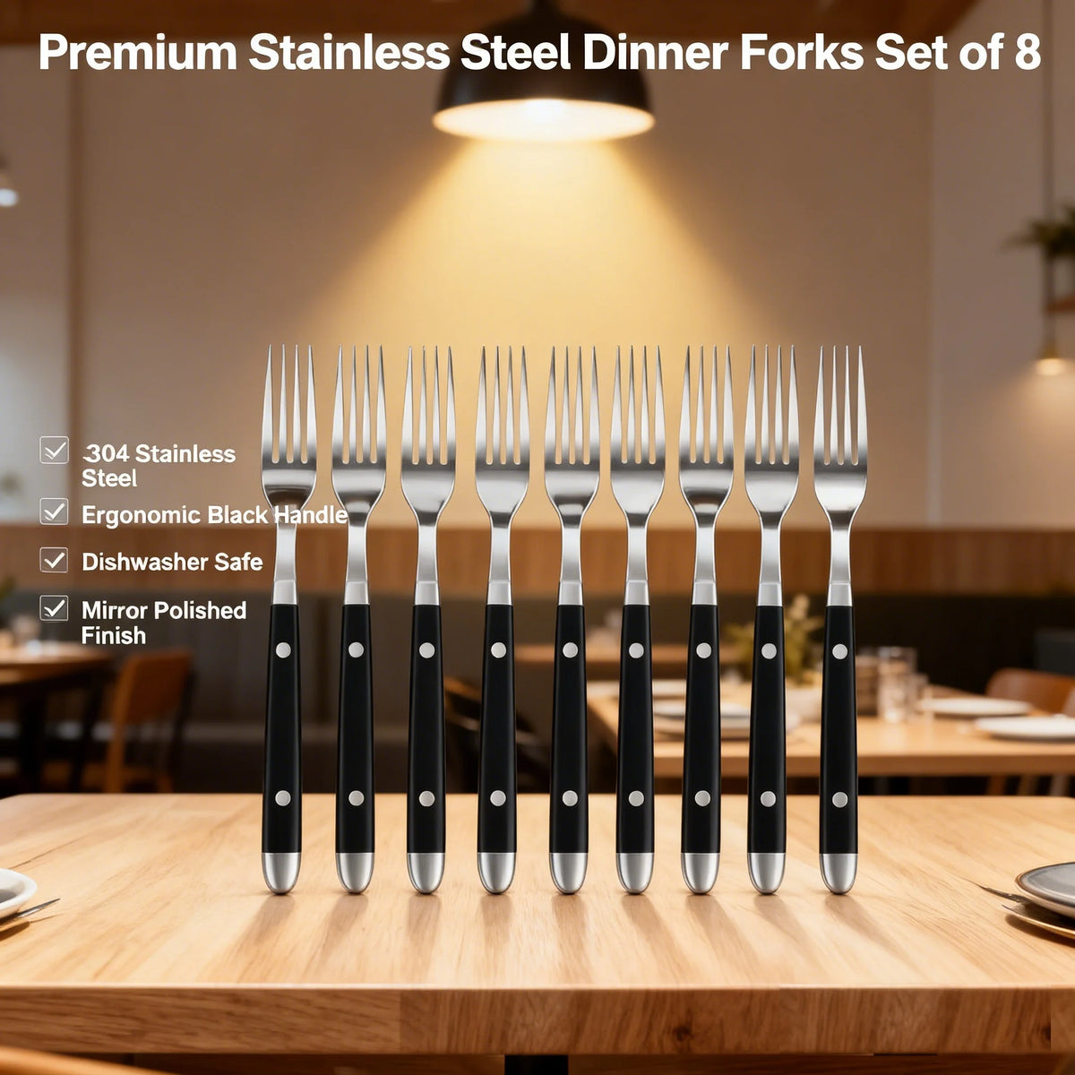 Stainless Steel Dinner Fork Set – 1 to 8 Piece Food-Grade Dinner Fork Set Axl