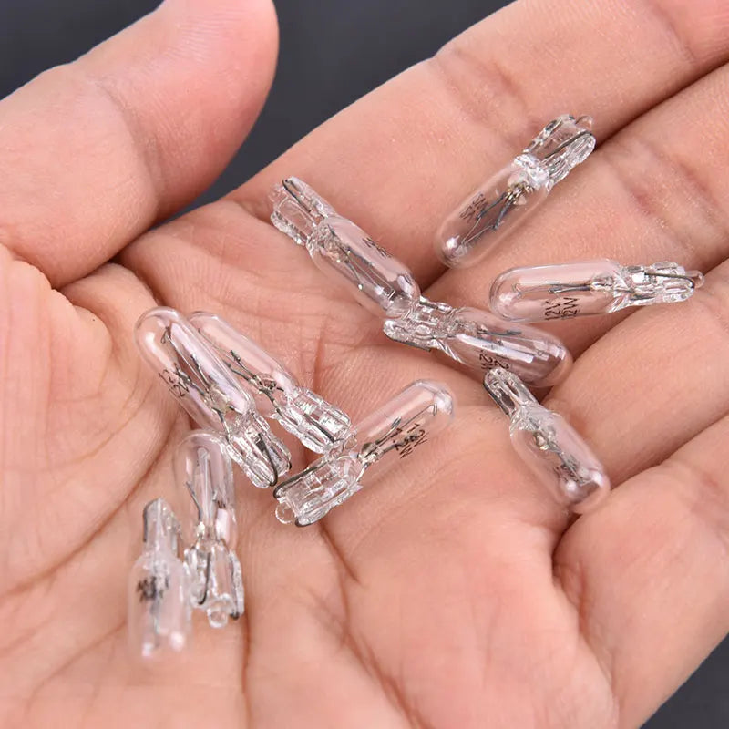 10-Pack T5 12V 1.2W Dashboard Instrument Panel Glass Bulbs Dashboard Light Bulbs Axl