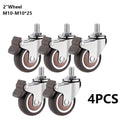 4-Pack Swivel Casters 1.5" & 2" TPE Rubber M10 Stem with Brakes Swivel Casters Axl 4