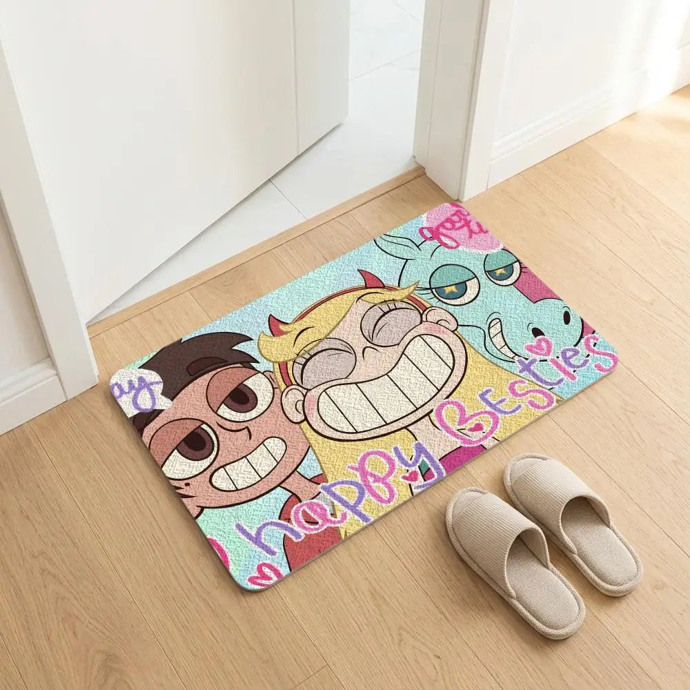 Diatomite Bath Mat – Quick-Dry, Anti-Slip Cartoon Star Design Diatomite Bath Mat Axl White8 50x80cm