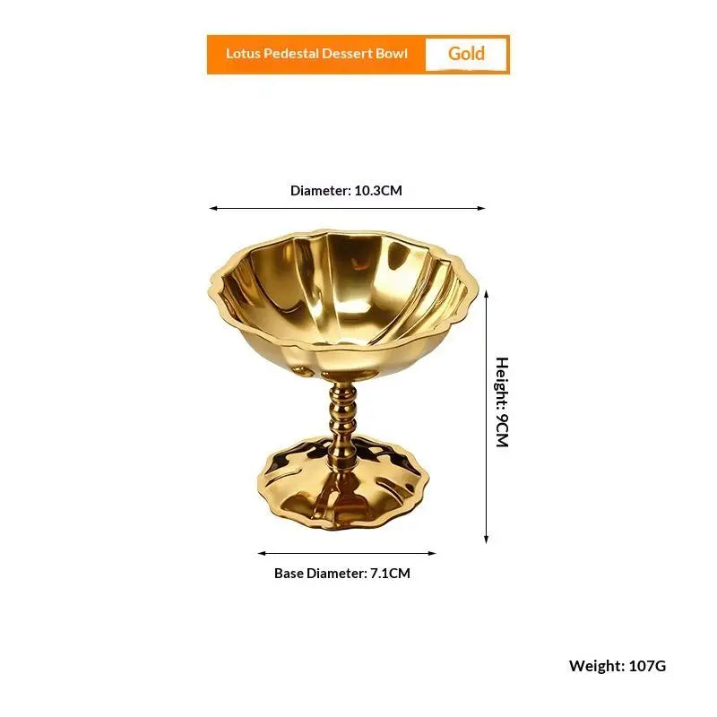Stainless Steel Retro Dessert Goblet – Ice Cream & Fruit Cup Dessert Serving Cup Axl 2 Gold