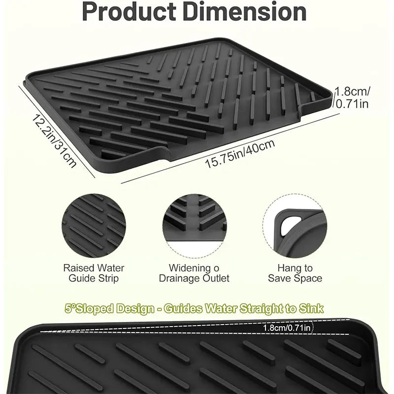 Silicone Dish Drying Pad – Non-Slip Heat Resistant Drain Mat Dish Drying Mat Axl