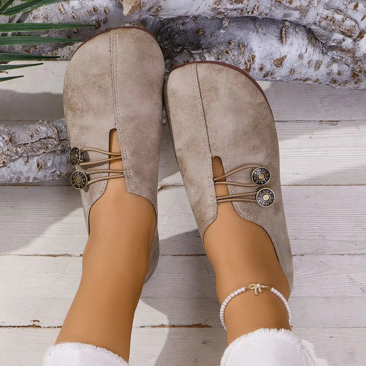Women's Canvas Mary Jane Flats – Pointed Toe Casual Loafers Women's Flat Loafers Axl