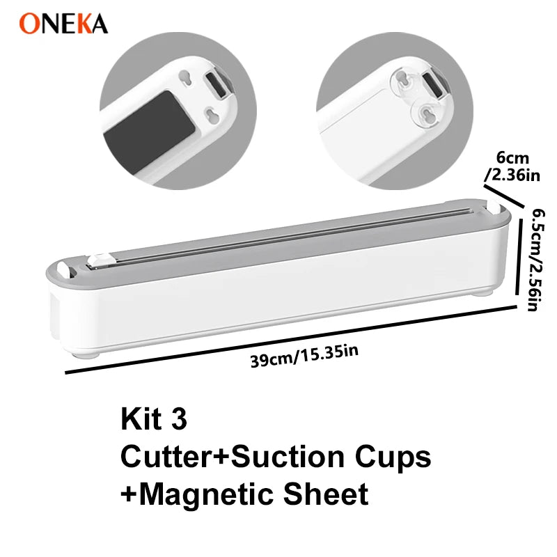 ONEKA Plastic Wrap & Foil Dispenser with Slide Cutter Wrap Dispenser Axl Kit 3