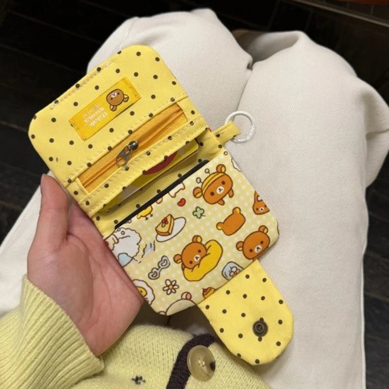 Cute Cartoon Bear Coin Purse – Canvas Zipper Wallet & Key Bag Canvas Coin Purse Axl